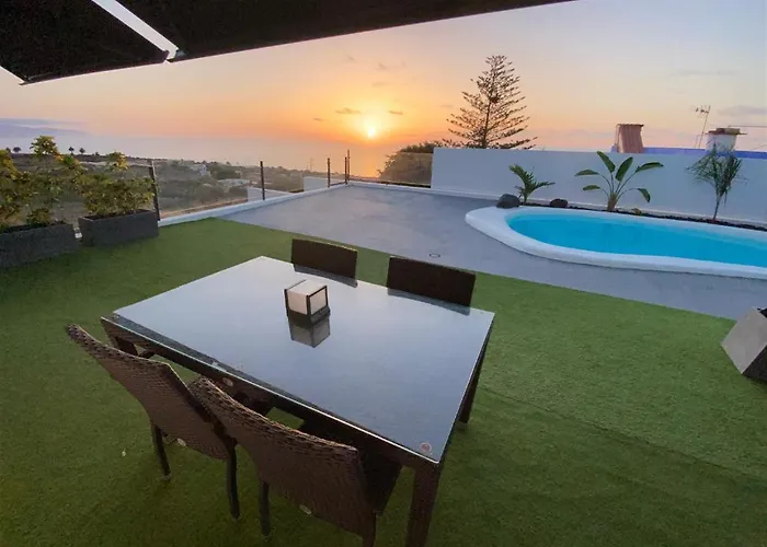 別荘 Tagoro Sunset View & Heated Pool Tenerife *